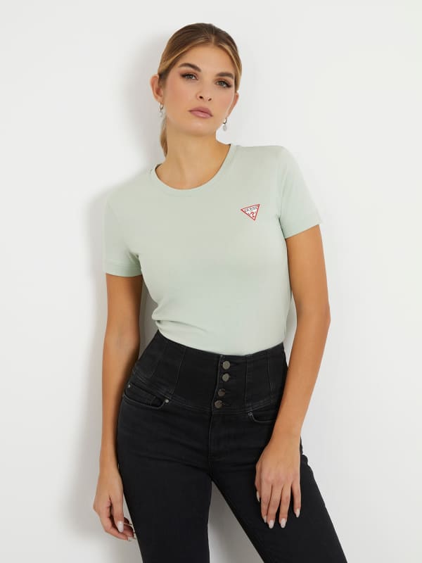 GUESS T-Shirt Stretch Petit Logo Triangulaire