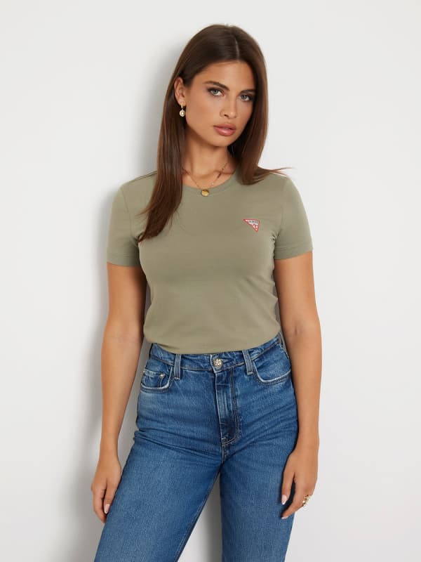 Guess Small Triangle Logo Stretch T-Shirt