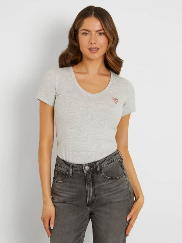 GUESS Stretch T-Shirt Met Klein Driehoeklogo