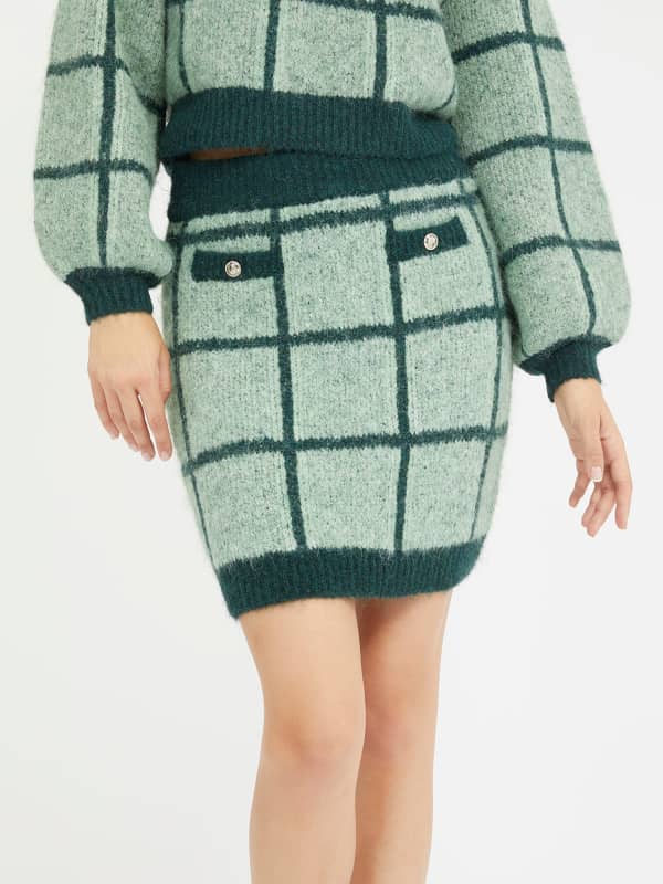 Guess Check Sweater Mini Skirt