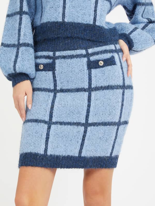 Guess Check Sweater Mini Skirt