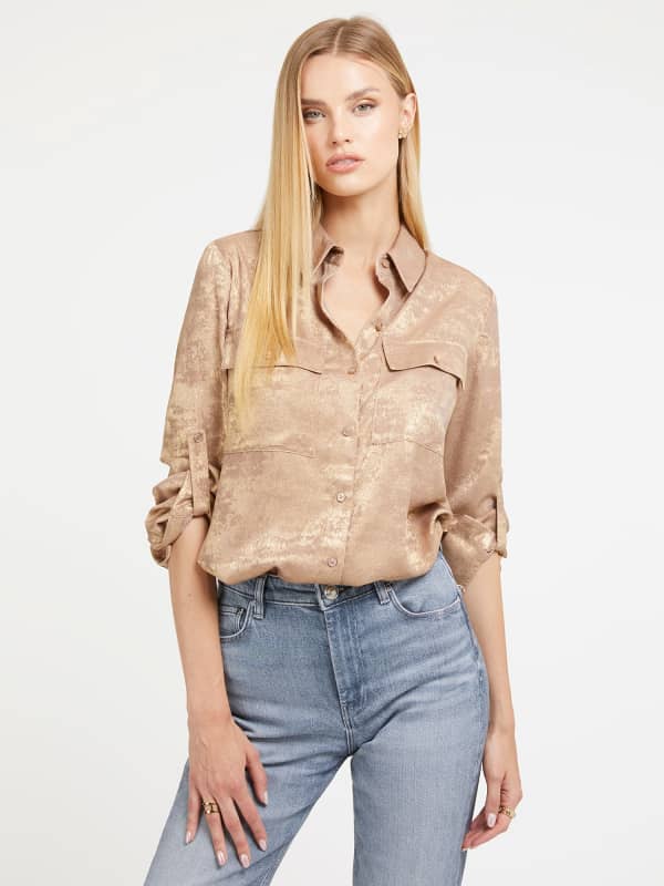 GUESS Camisa Efecto Metalizado