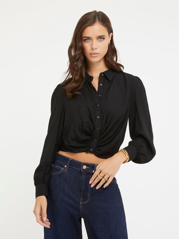 GUESS Cropped-Bluse Animal-Muster