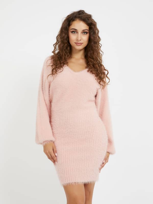 Guess Fuzzy Sweater Midi Dress