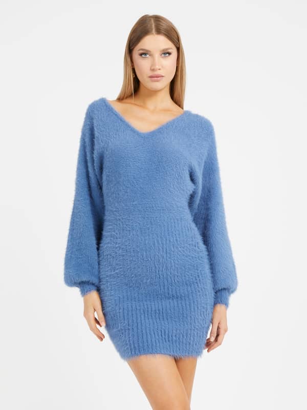 Guess Fuzzy Sweater Midi Dress