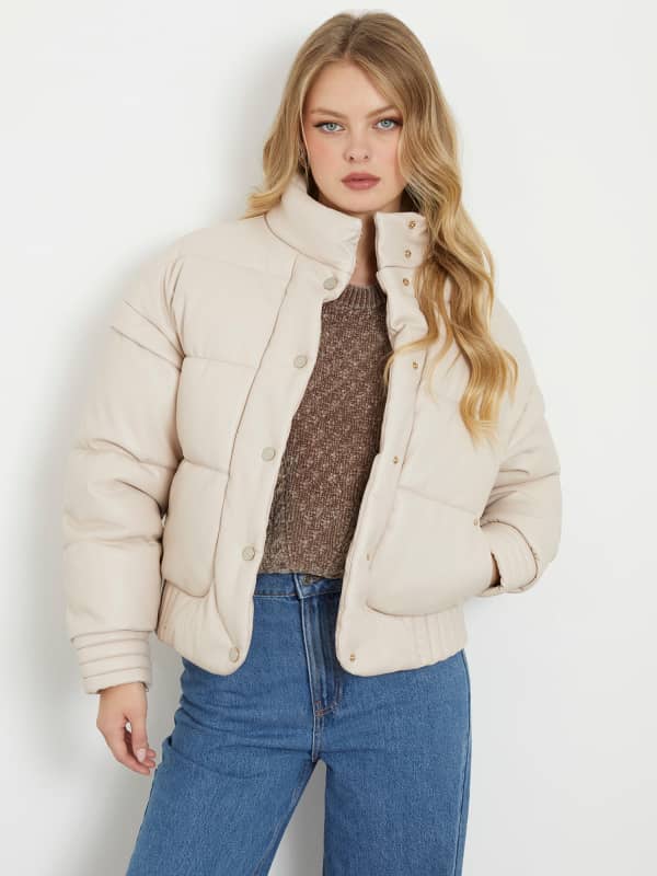 Guess Faux Leather Puffer