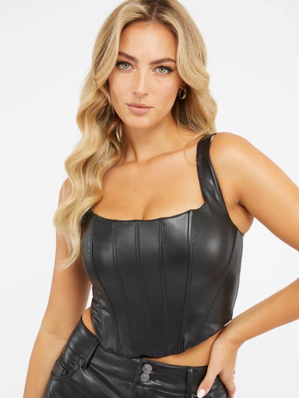 GUESS Top Bustier Similicuir