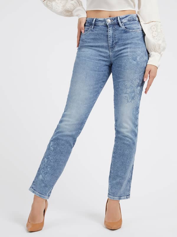 Guess Embroidered Straight Denim Pant