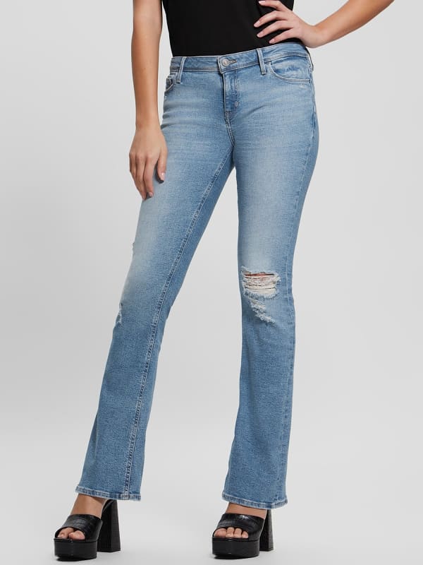 Guess Flare Denim Pant Abrasions