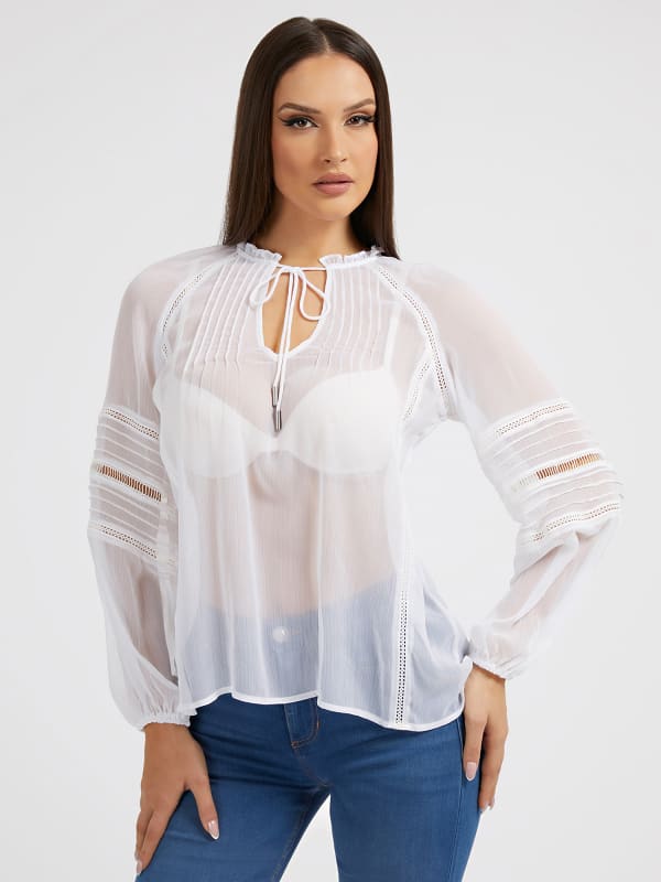 GUESS Bluse In Knitter-Optik