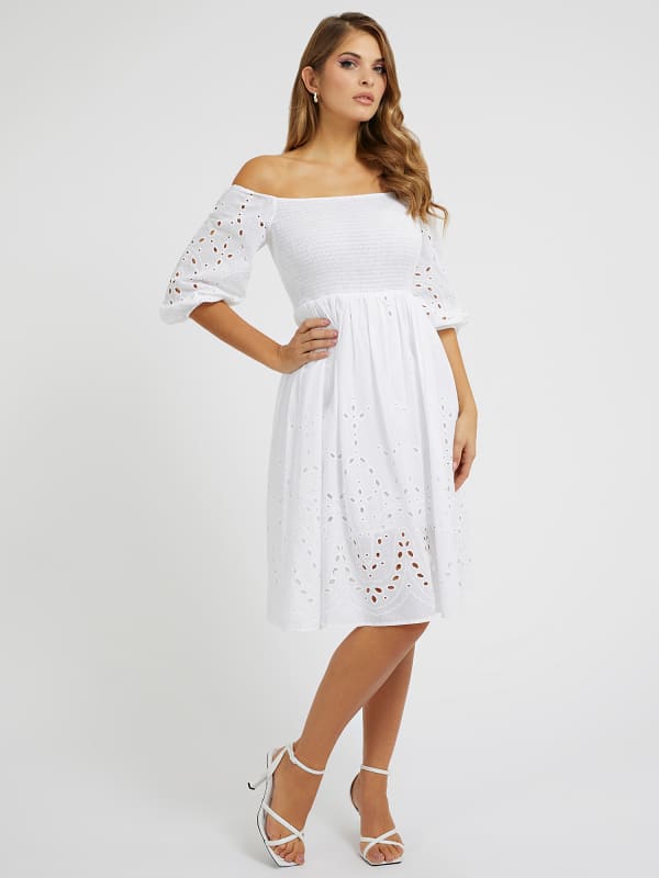 GUESS Robe Midi Col Bardot