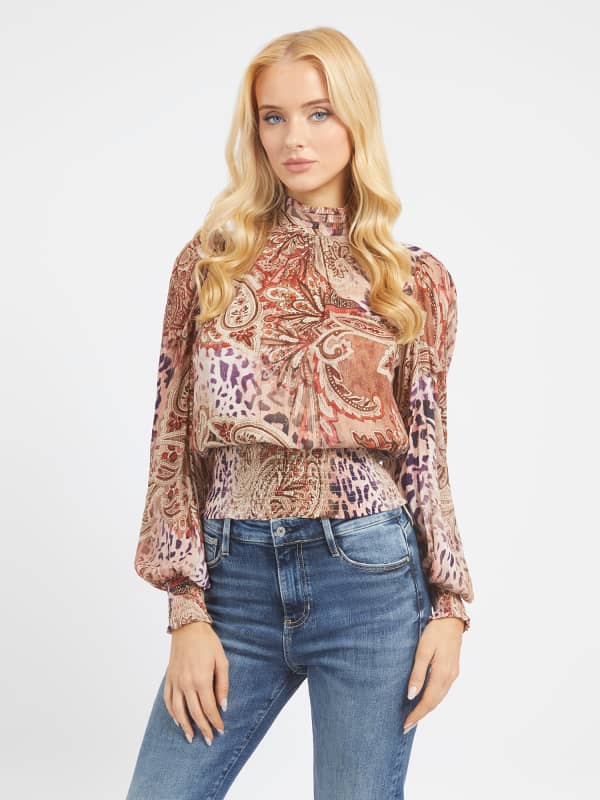 GUESS Blusa Con Estampado Animal