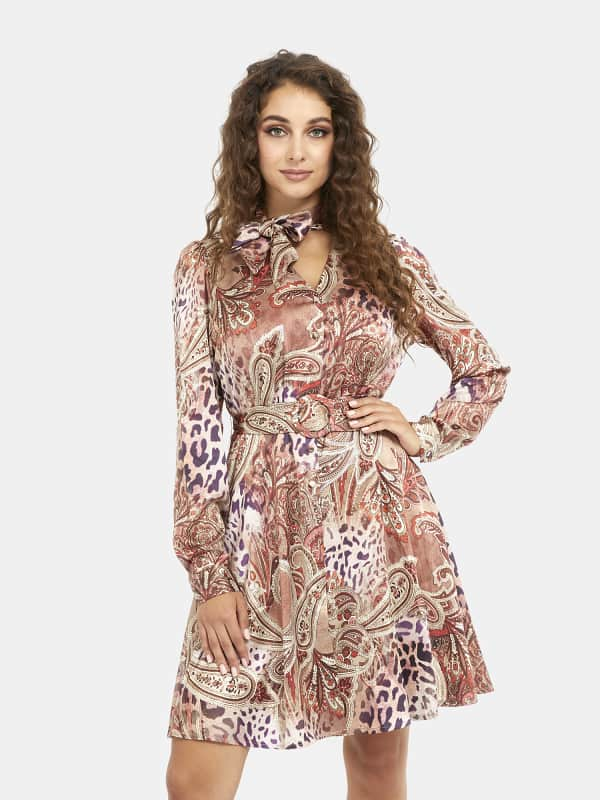 GUESS Vestido Mini Con Estampado Animal