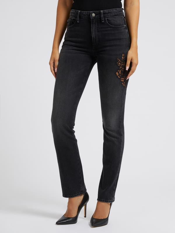 Guess Embroidered Straight Denim Pant