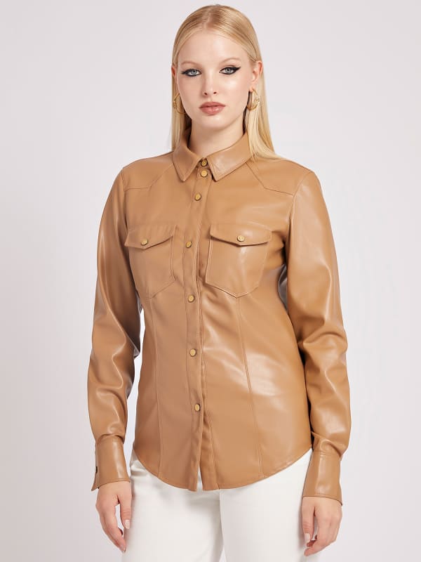 Guess Faux Leather Shirt