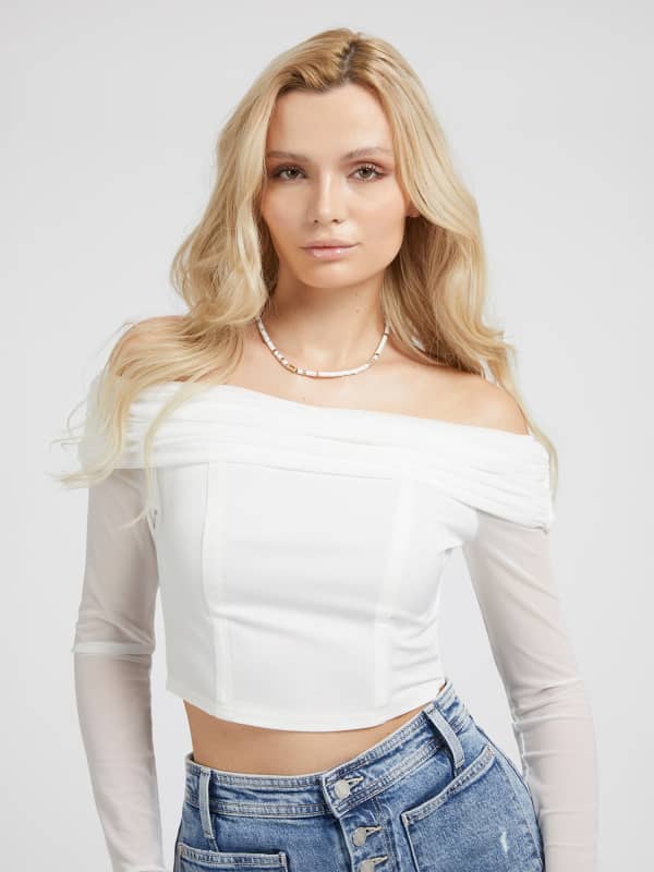 Guess Off-Shoulder Bustier Top