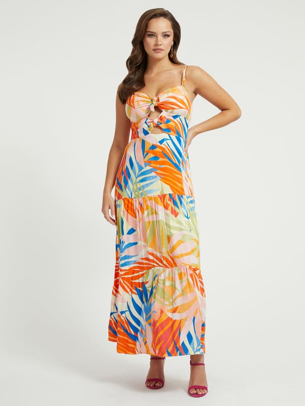 Guess Tropical Print Long Dress