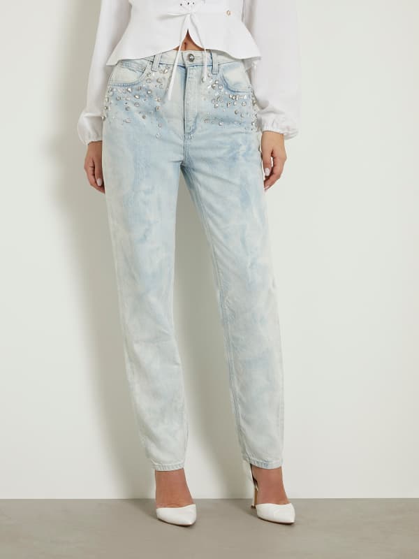 GUESS Mom-Jeans Mit Strass