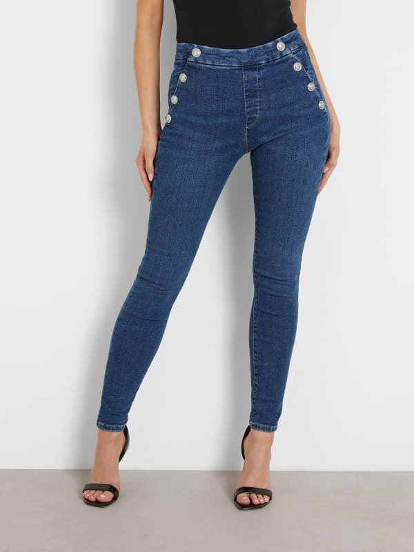 Guess Exposed Buttons Skinny Denim Pant