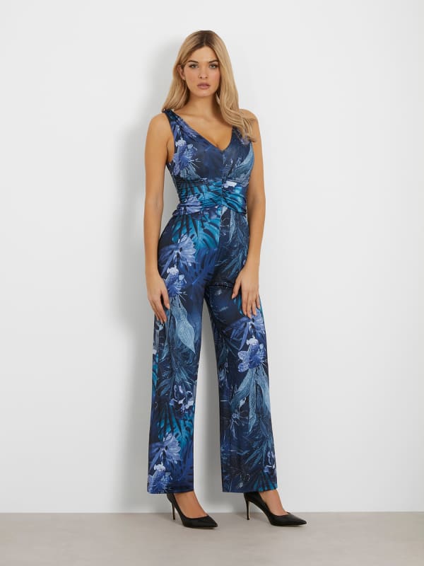 Guess All Over Print Flare Jumpsuit