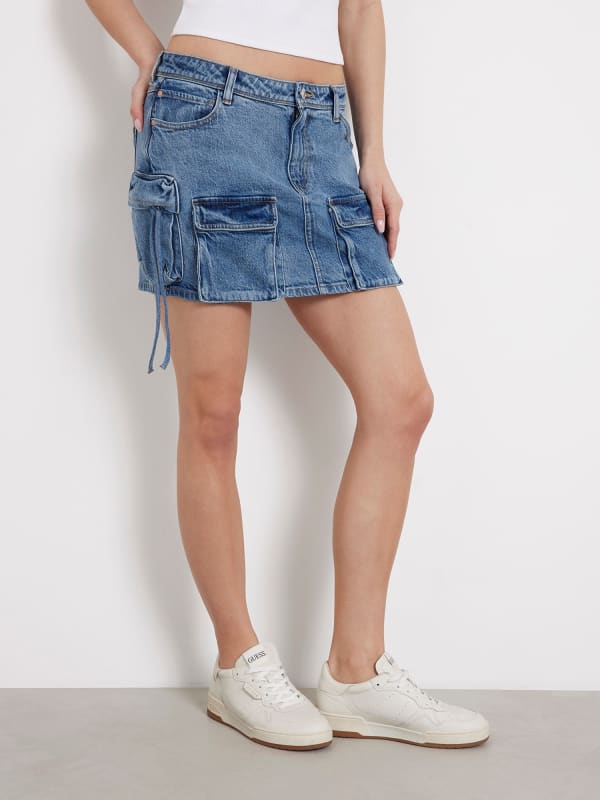 Guess Cargo Denim Mini Skirt