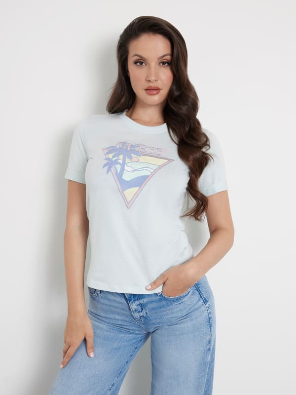 GUESS T-Shirt Logo Triangulaire