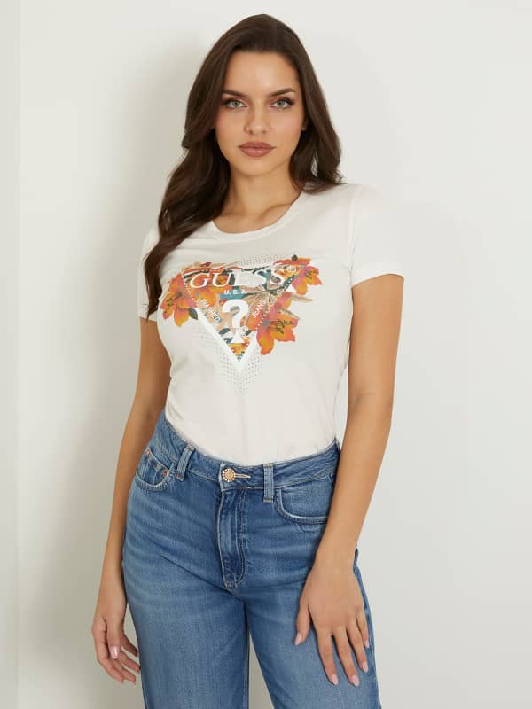 GUESS Camiseta Elástica Con Logotipo Floral