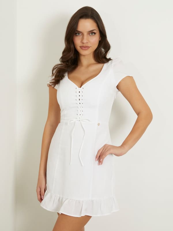 Guess Linen Blend Mini Dress