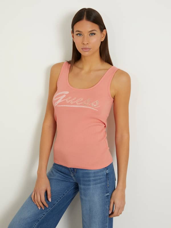 GUESS Tank Top Met Logo Voorkant