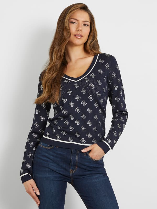 GUESS Sweater Logo Strass