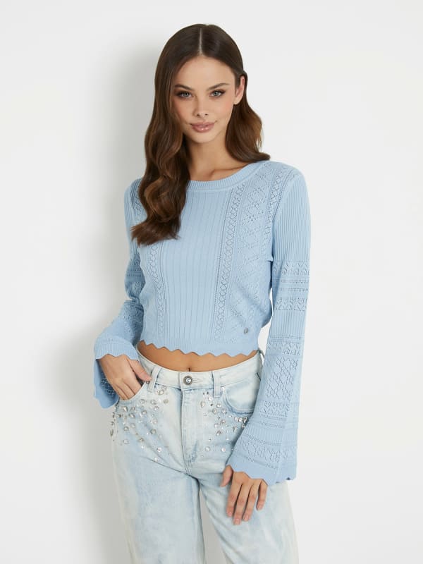 Guess Pointelle Knit Sweater