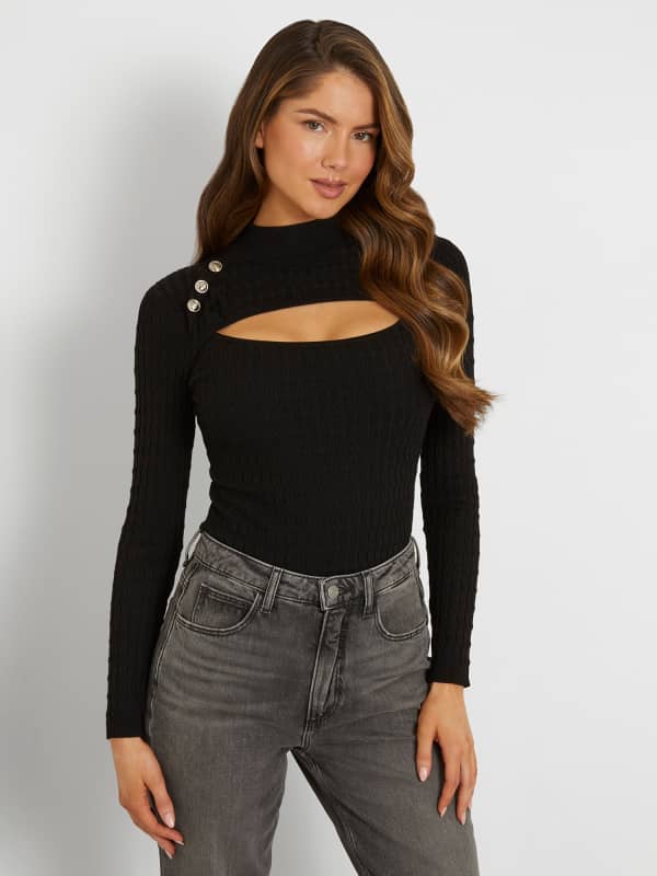 GUESS Gebreide Kabelsweater Cut-Out