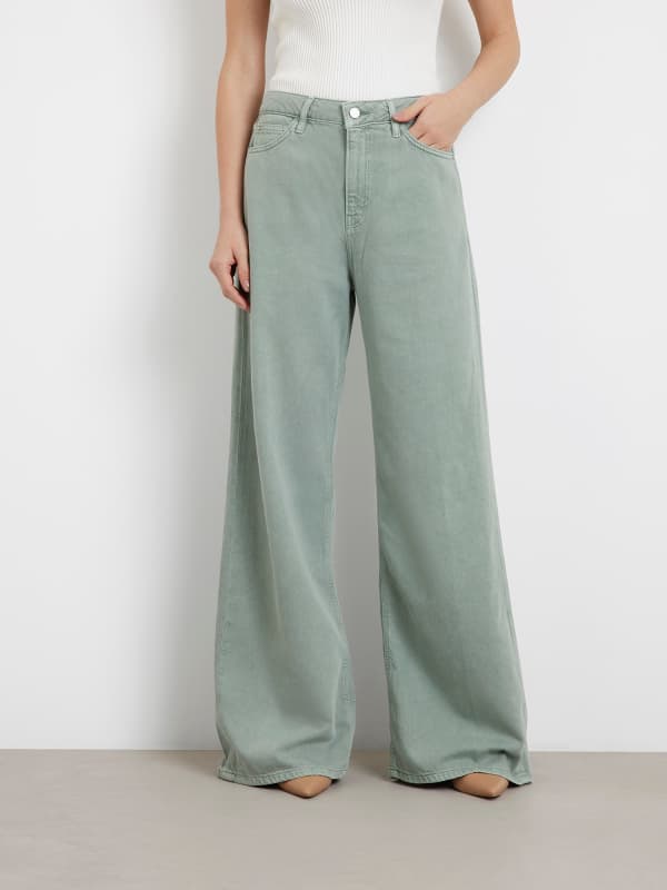 Guess High Rise Wide Leg Denim Pant