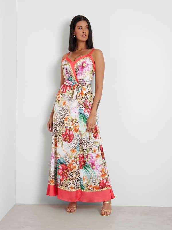 Guess Floral Print Long Dress