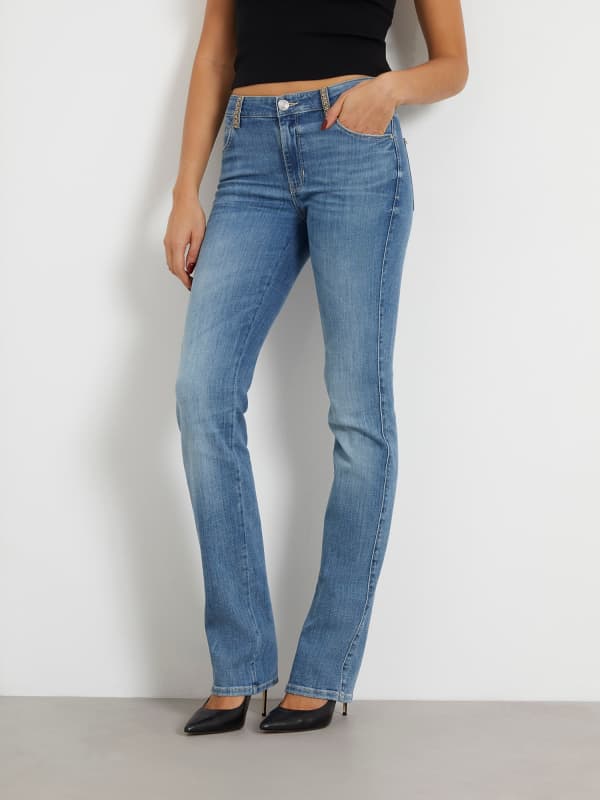 GUESS Mid Waist Straight Jeans