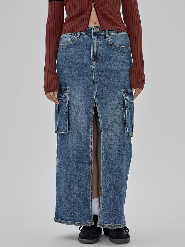 Guess Originals Denim Long Skirt