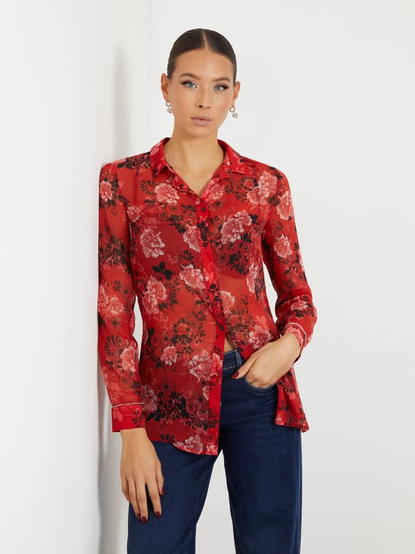 GUESS Bluse Mit Allover-Print