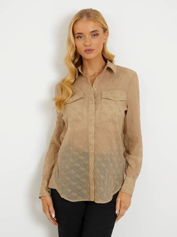 GUESS Blouse Met Geborduurd 4G-Logo