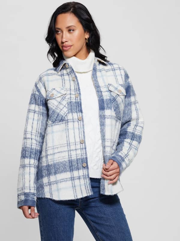 GUESS Bluse Mit Plaid-Print, Passform Relaxed Fit