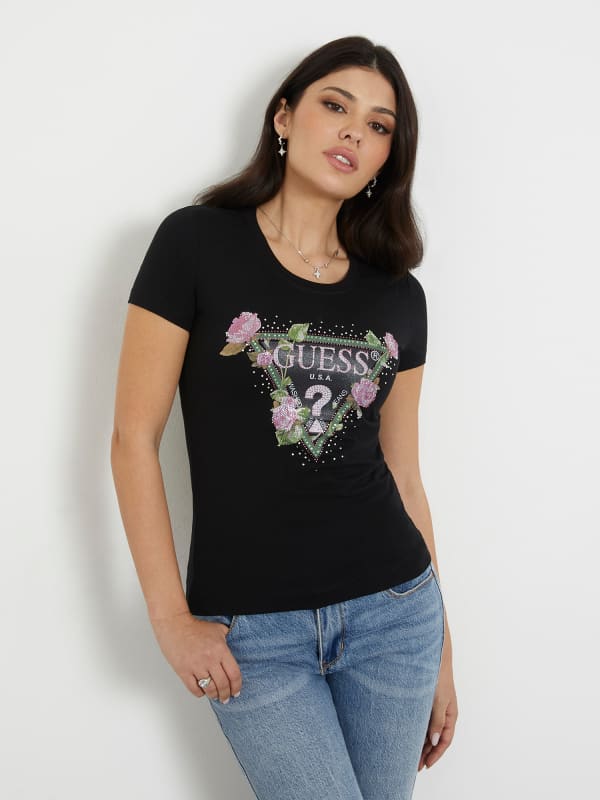 GUESS Camiseta Elástica Con Logotipo Floral