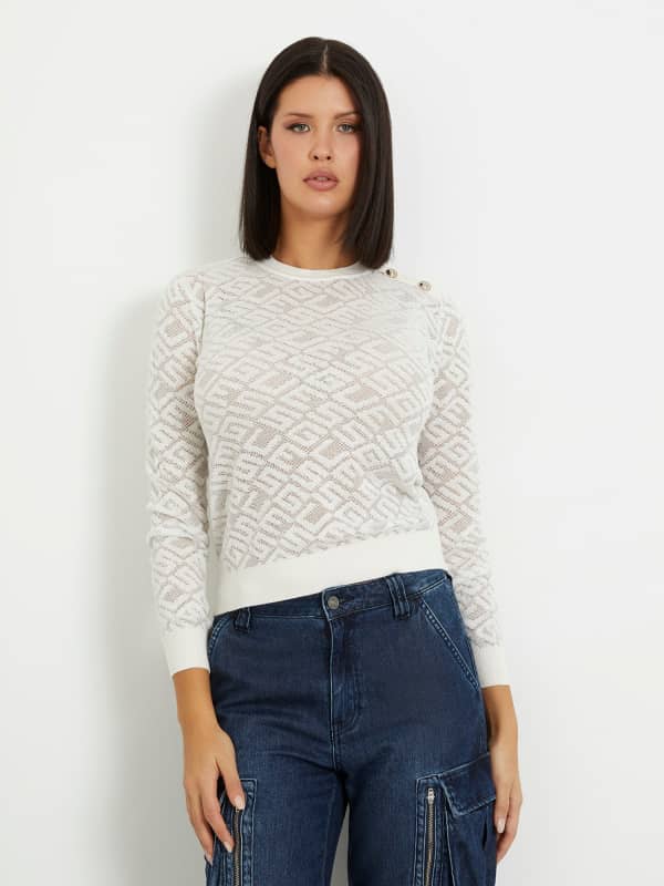 GUESS Sweater Met All-Over Logo