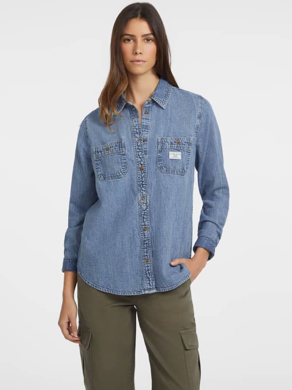 GUESS Classic Long-Sleeve Denim Shirt