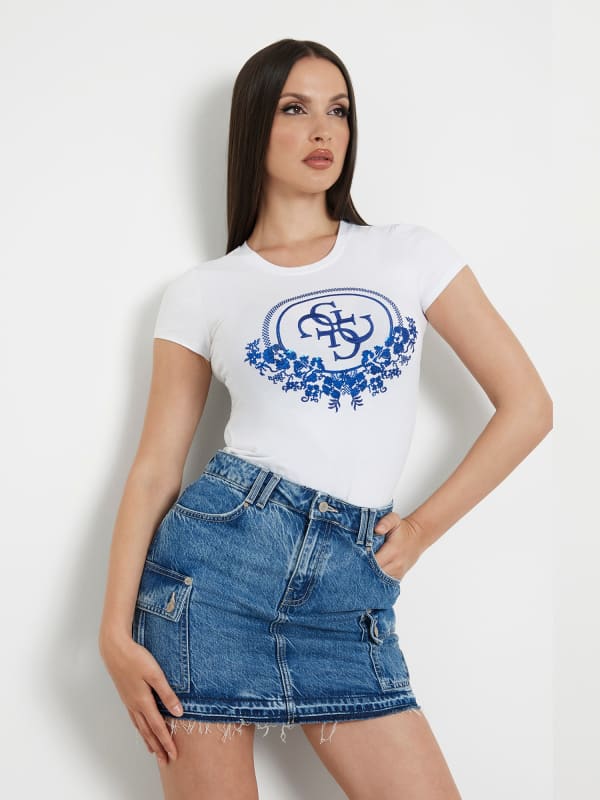 GUESS T-Shirt Logo Frontal Paillettes