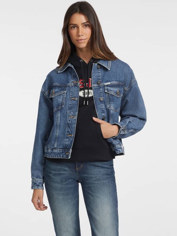 GUESS Oversized Denim Trucker Jacket