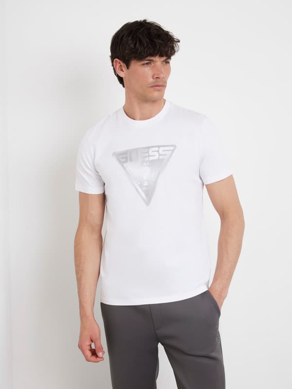 GUESS T-Shirt Logo Triangulaire Frontal