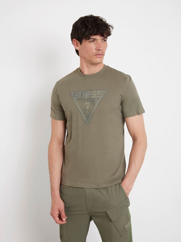 GUESS T-Shirt Logo Triangulaire Frontal