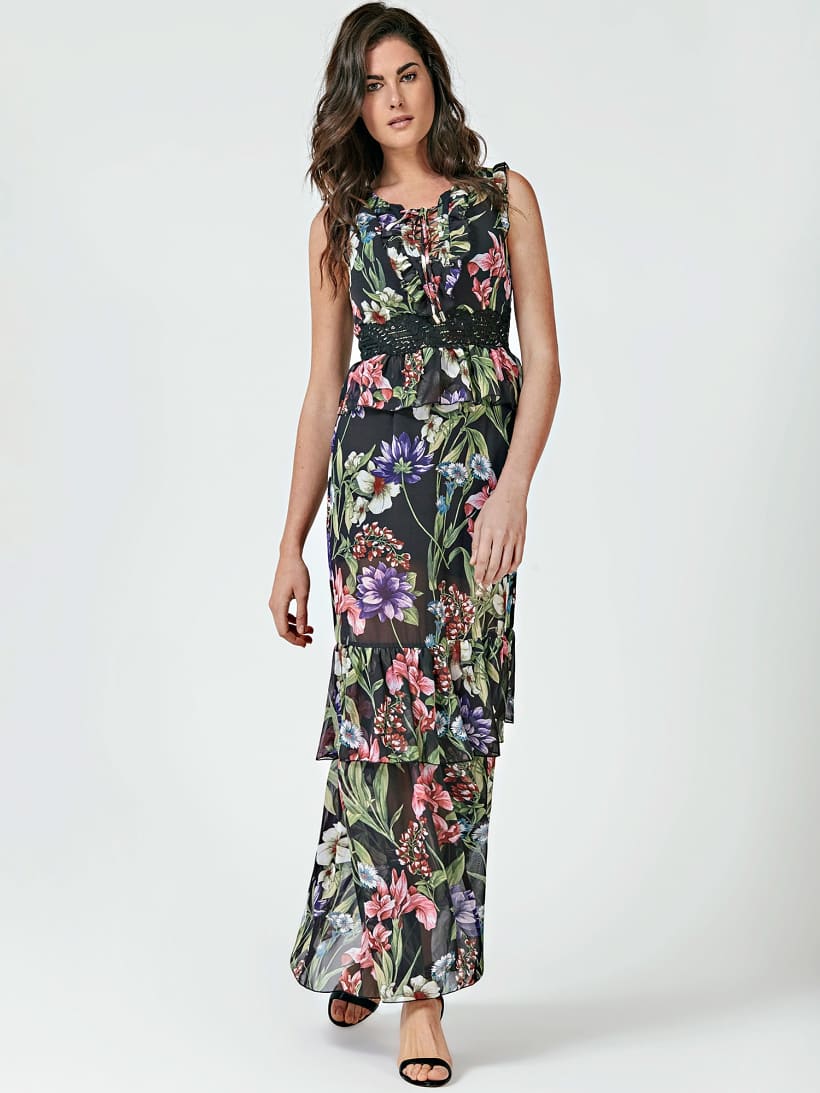 vestito guess lungo a fiori