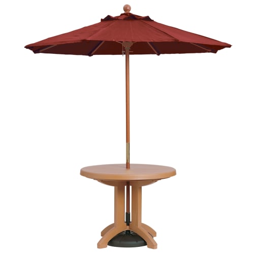 7.5 patio umbrella terra cotta Grosfillex® Wooden Market Umbrella, 7 Feet, Terracotta