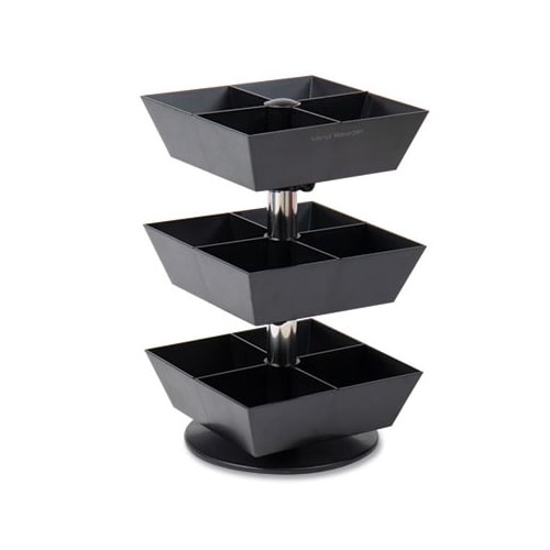 Anchor Collection 3-Tier 12-Compartment Tea and Condiment Carousel Countertop Organizer, 6.75 x 6.75 x 11.5, Black Anchor Collection 3-Tier 12-Compartment Tea and Condiment Carousel Countertop Organizer, 6.75 x 6.75 x 11.5, Black