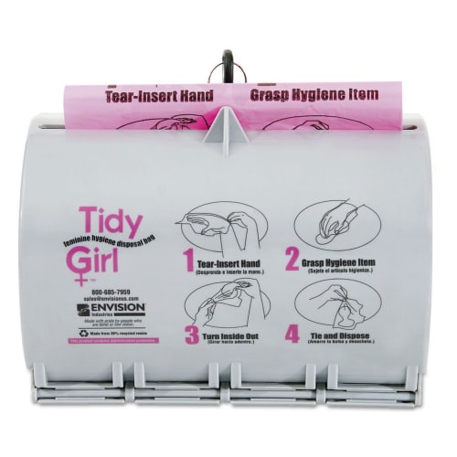 Plastic Feminine Hygiene Disposal Bag Dispenser, Gray Plastic Feminine Hygiene Disposal Bag Dispenser, Gray